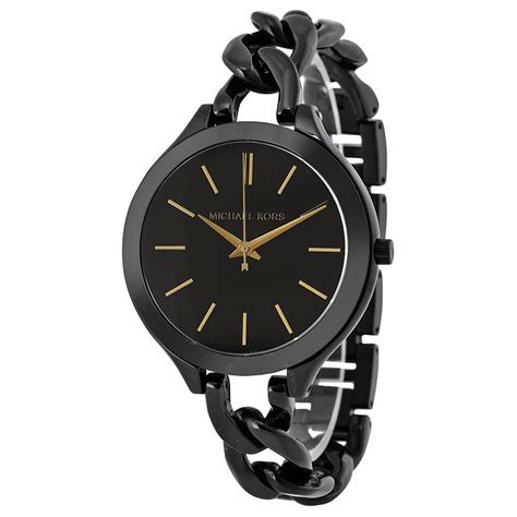 michael kors mk3317|Michael Kors Slim Runway Black With Gold.